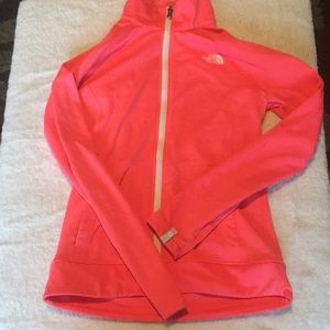 Bright pink the North face jacket